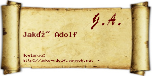 Jakó Adolf névjegykártya